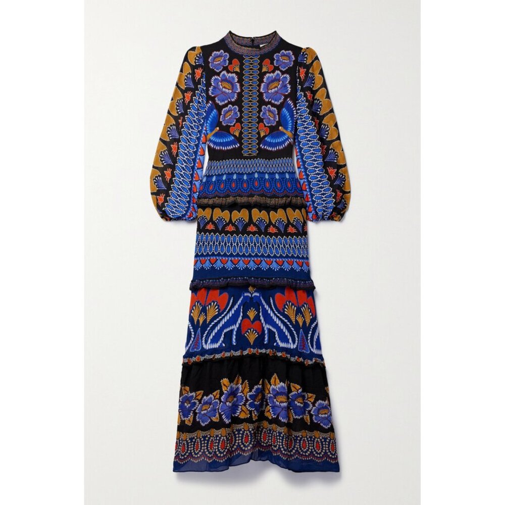 FARM Rio Blue Multi-Color Printed Maxi Dress - Picture 3 of 16